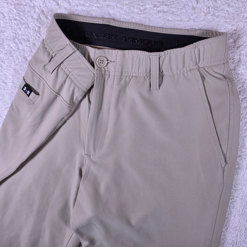 Under Armour Golf Pants Mens 34/36 Beige Performance Stretch Straight Leg